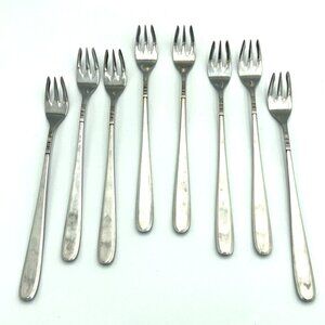 Vtg Northland Stainless Japan Cocktail Forks Seafood Appetizers 6” Set of 8